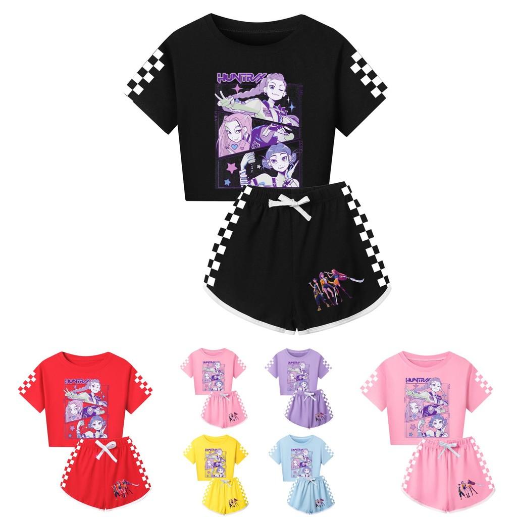 Kpop Demon Hunters Child Short Sleeve Short Pants Parent Child Pajama Set For Sleepwear Comfort