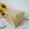 2pc Wood Weaving Picnic  Portable Fruit Holder Home Storage Basket