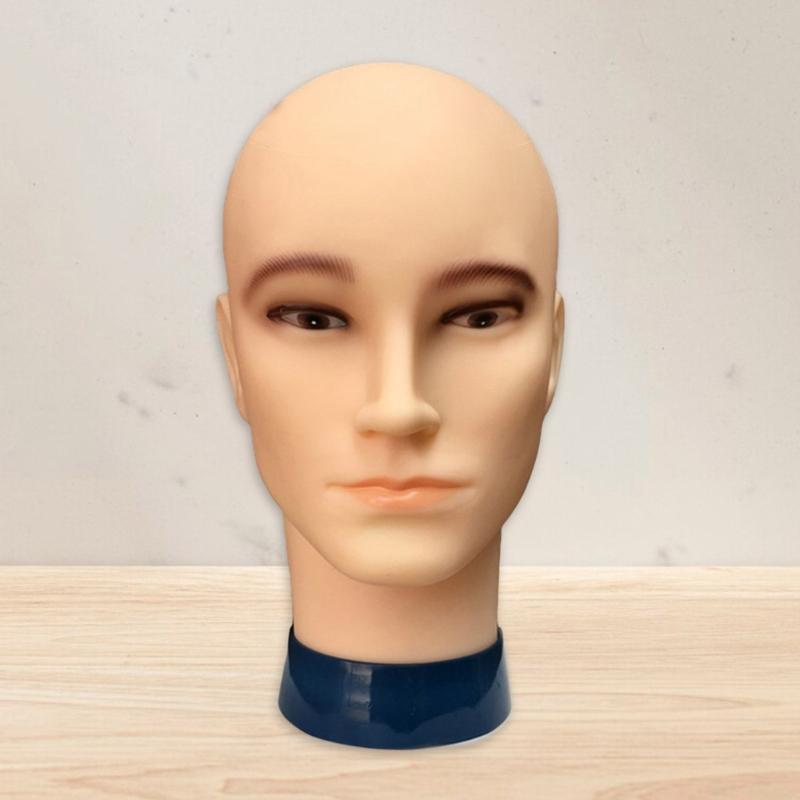 Mann Glatzkopf Schaufenkopf Männlicher Perückenkopf Praktischer Mann Haarmodellkopf für Perückenherstellung und Anzeige Hut Helme Brillen
