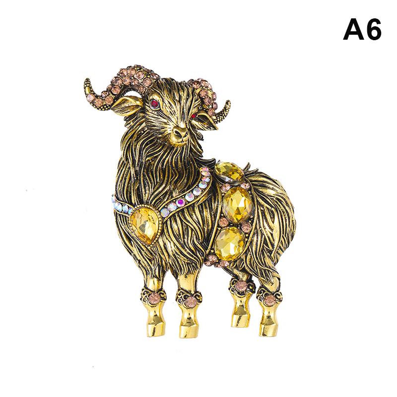 Elegant Sheep Goat Shaped Brooch Rhinestone Pearls Lapel Pin Animal Brooch Perfect For Daily Wear Party Dresses