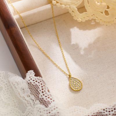 Simple and Cold Style O-line Necklace, High-end Water Drop Zircon Necklace