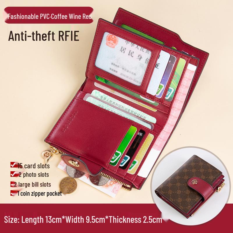 

Women s Compact Multi-Card Slot Wallet: Stylish Short Foldable Coin Purse with Large Capacity