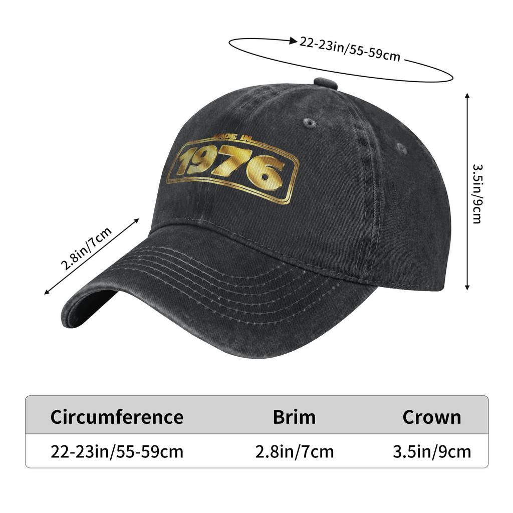 Born In 1976 Vintage Age 50 Years Old Funny 50th Birthday Outfits Baseball Caps Unisex Daily  Caps Hat Adjustable Trucker Hat