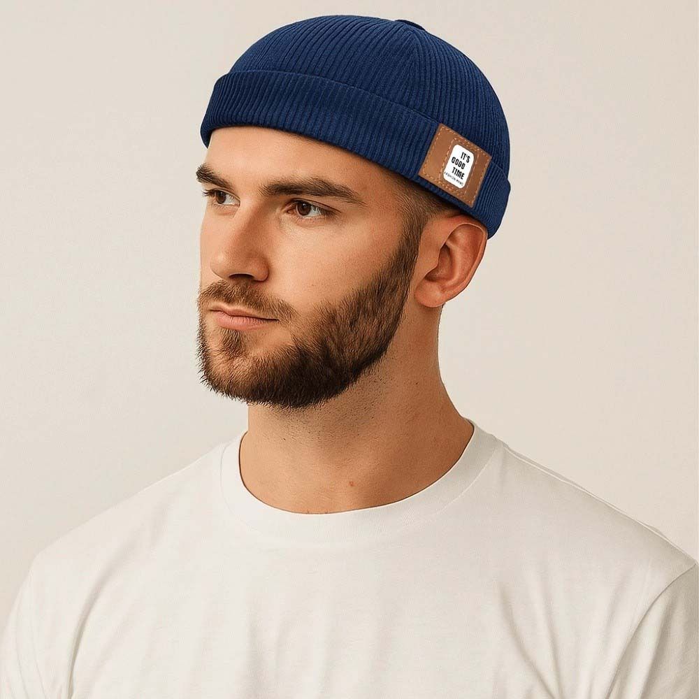 Round Corduroy Brimless Hat Solid Color Hip Hop Hat Multipurpose Dome Melon Cap  Gift