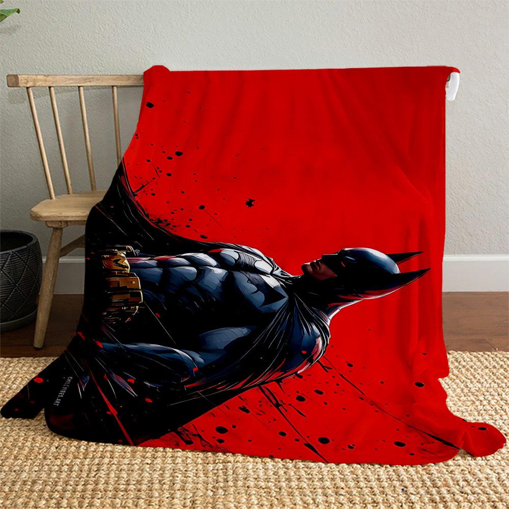 1pc BATMAN Outdoor Blanket - Throw Blanket, Soft , Flannel Blankets, Living Room, Travel, Camping C1209024
