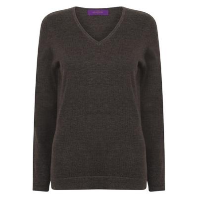 Womens/Ladies Cotton Acrylic V Neck Sweatshirt