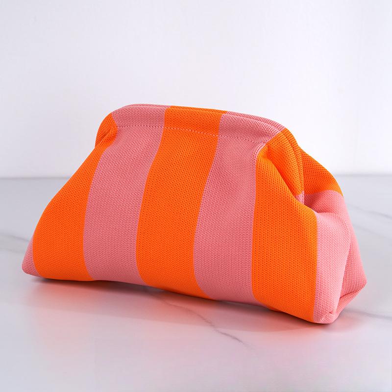 

Women s Striped Beach Bag, Stylish Cloud Bag, Wallet, Clutch 30 * 19 * 10CM