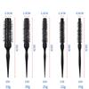 5pcs/set Black Aluminum Tube Hair Brush Comb Curly Round Hair Comb Professional Hairdresser Comb Salon Barber Styling Tool