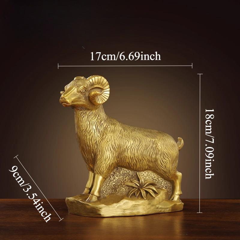 1pc Metal Sheep Ornament Home Decoration Metal Animal Handicrafts Desktop Animal Ornaments Chinese Zodiac Sheep Sculpture
