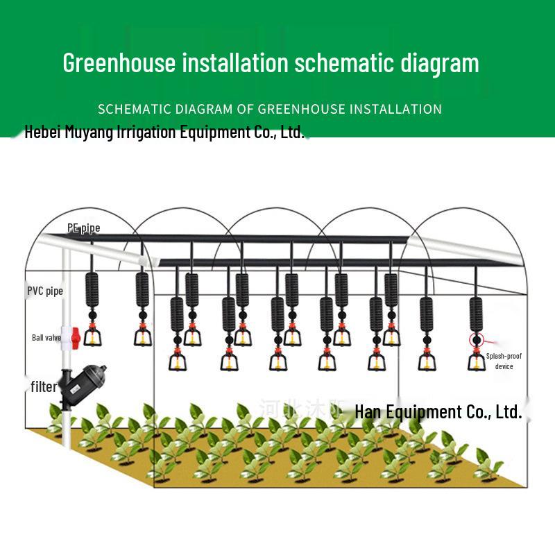 Greenhouse 360° Rotating Atomizing Sprinkler for Cooling, Greening, and Dust Removal