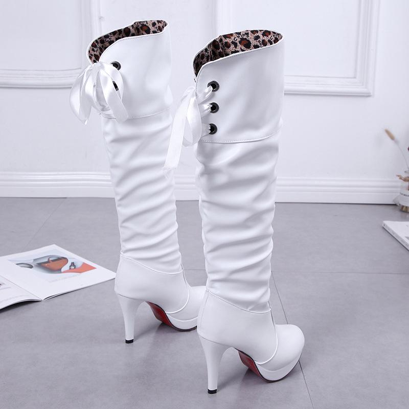 2024 Nuovi stivali da donna classici scarpe con suola rossa moda di lusso autunno morbida pelle elegante comodo stivali alti al ginocchio donna signore