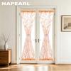 1 Peça Cortina de Porta Translúcida com Padrão Botânico NAPEARL, Cortina Simples com Bainha para Barra para Cozinha Quarto Sala de Estar Decoração de Casa