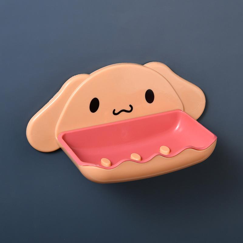 Sanrio Cartoon Whale Shaped Soap Dish Wall Mounted Double Layer Storage Rack For Bathroom Sink Countertop Organization