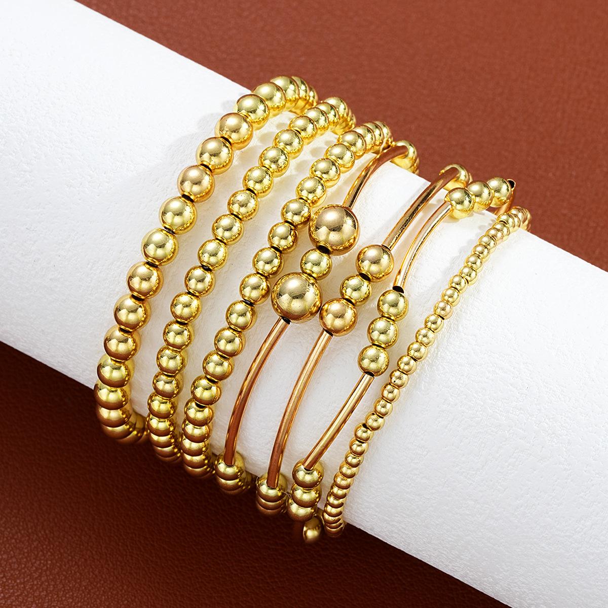 Europe, America, sweet and cool love pendant metal wind bracelet, niche design sense beaded stacked bracelet