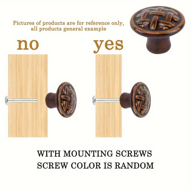 12pcs Ceramic Round Cabinet Knobs,Vintage Dresser Knobs,Drawer Pulls with Screws,Furniture Hardware Decorative Accessories, Brown