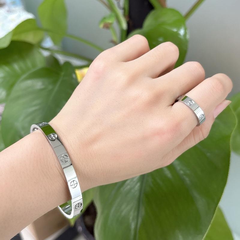 Luxusmarke Schmuck Mode Edelstahl Kreuz Anhänger Luxusschmuck LOVE Armreif SCHRAUBen Armbänder Partnergeschenk