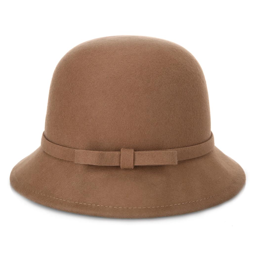 2025 Women’s Pure Wool Felted Cloche Hat Winter Warm Bowl Cut Bucket Cap for Outdoor Chic Autumn Winter Fashion