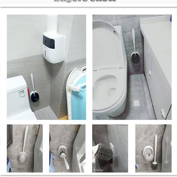Silicone Toilet Brush For WC Accessories Drainable Toilet Brush Wall-Mounted Cleaning Tools Home Bathroom Accessories Sets