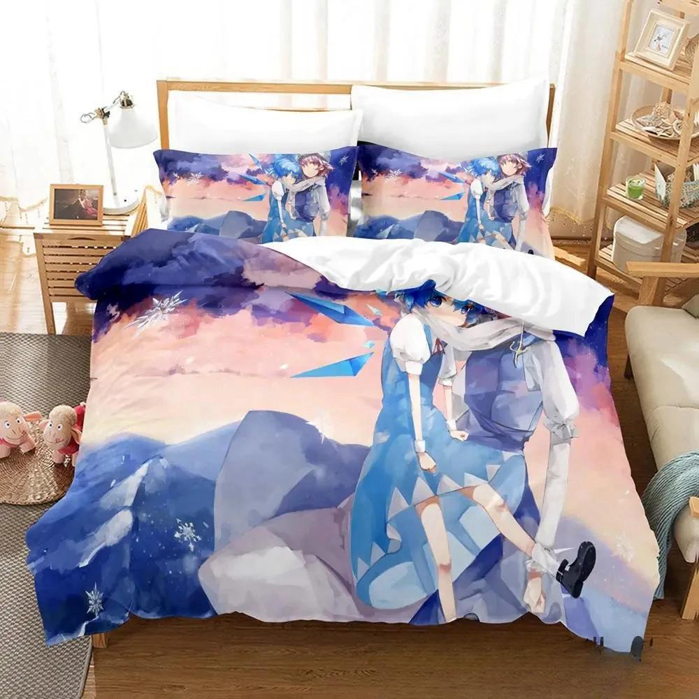 Stampa 3D Anime Gioco Touhou Project Set Biancheria da Letto Copripiumino Set Letto Coperta Federa Piumone king Queen Size Ragazzi Adulto