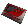 AQXYWER (Liten butikk) 3D Metall Svart Rød Logo F SPORT Emblem FSPORT Navneskilt Bil