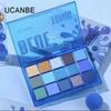 Ucanbe 15-Color Eyeshadow Palette Modern Futuristic Colorful Olive Green Gold Hong Kong Style Retro Daily Commute Light Makeup