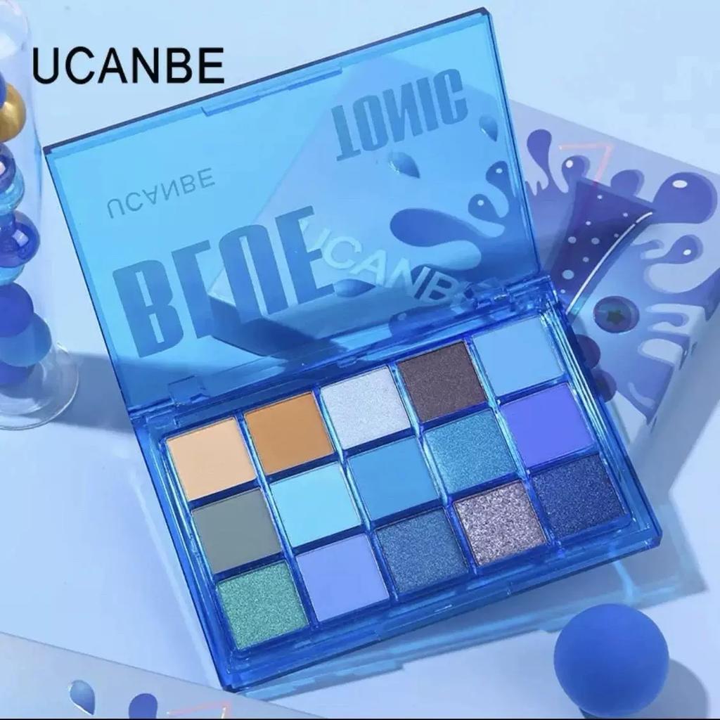 Ucanbe 15-Color Eyeshadow Palette Modern Futuristic Colorful Olive Green Gold Hong Kong Style Retro Daily Commute Light Makeup