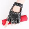 Women's Half-Finger PU Cyberpunk Motorcycle Gloves with Rivet Design for Dance and Nightclub