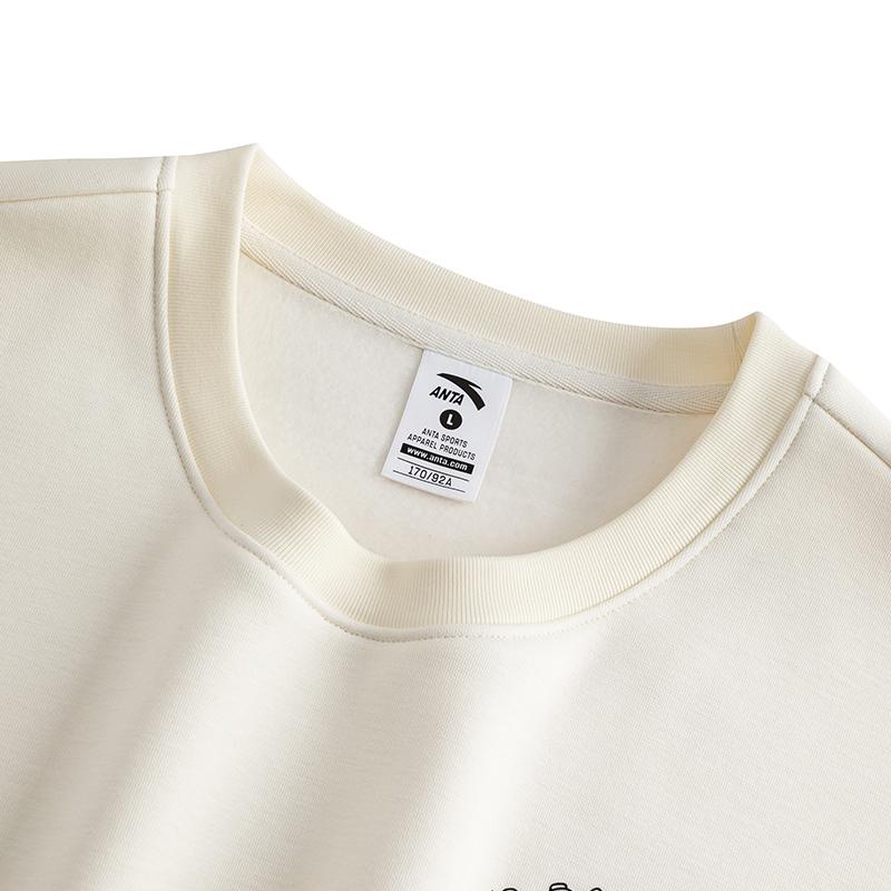 Anta Autumn Casual Fashion Round Neck Sweatshirt Women Tops Warm-Jade-White 962548712-1