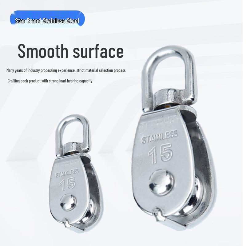 Rust-Proof 304 Stainless Steel Fishing Net Pulley - Single & Double, Wear-Resistant Marine Towing Pulley