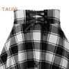Women Plaid Print Mini Skirt Elastic High Waist Skater Skirt A-Line Spring Autumn Girl Hip Hop Style Skirt Clubwear
