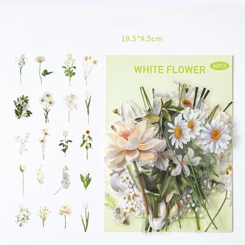 Botanical Flower Stickers Pack Butterflies Nature Journaling Decals Aesthetic DIY Scrapbooking Instagram Vintage Plant Sticker