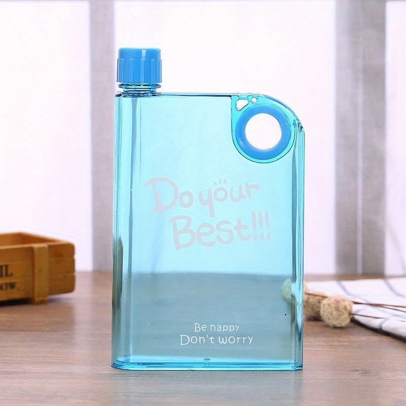 Bottiglia d'Acqua in Plastica Trasparente, Formato A5, Design Creativo, Design Piatto, Facile da Trasportare