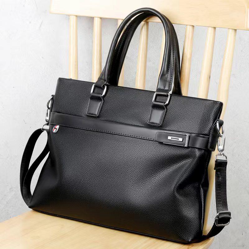 

Мужской износостойкий кожаный портфель для ноутбука - Вместительная сумка кроссбоди/на плечо 14-inch