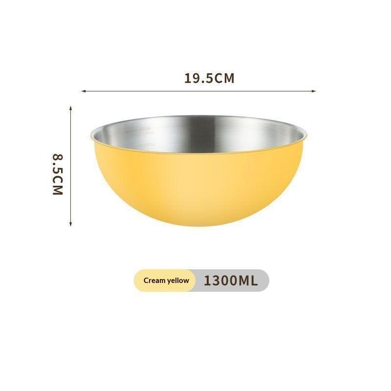 Stainless Steel Salad Mixing Bowl With Scale For Household Kitchen Knead Dough Baking Cooking Cream Tableware