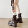 Black Retro British Thick-soled Martin Boots Women's 2025 New Autumn Skirt High-end Thin Short Boots