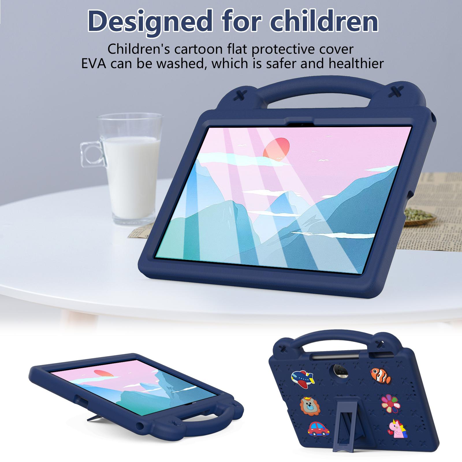 

For Honor Pad 9 Tablet Case Anti-scratch EVA Cute Patterns Kickstand Cover with and Handle Navy Blue