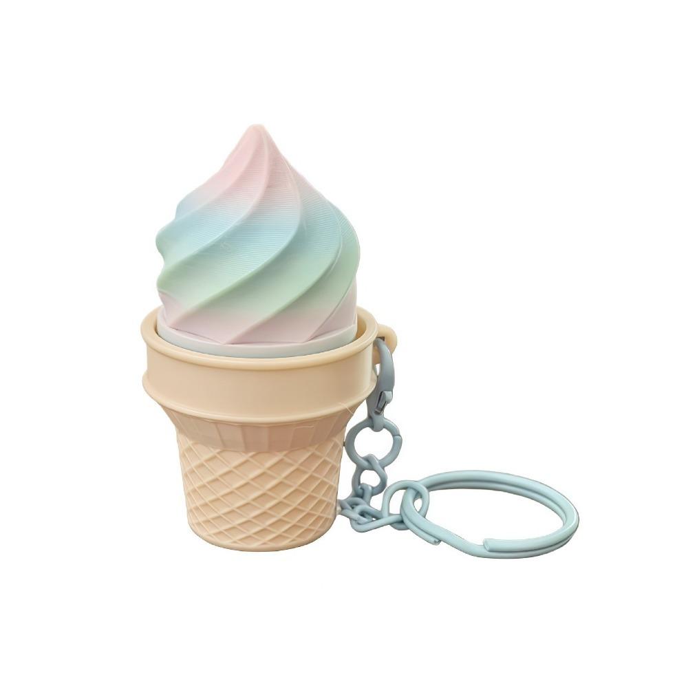 Mini Figurine Fidget Keychain Simulation Ice Cream Clicker Button Decompression Toy Tactile Toy