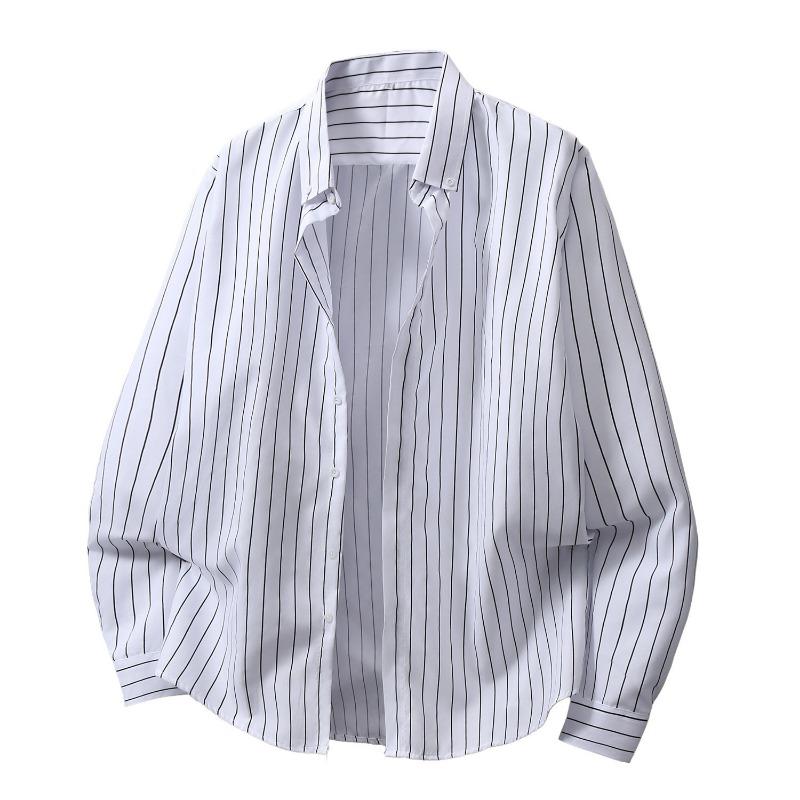 Men S Loose Striped Long Sleeve Casual Shirt