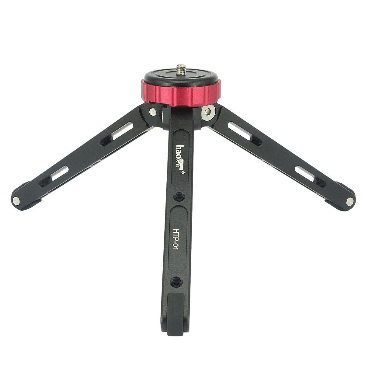 

Haoge Tabletop Stand with Screw Mount and Functional Leg Design for DSLR and Macro Max Load Capacity 15kg HTP-01 Tripod/Desktop 1/4 Camcorders,