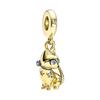 New Sparkling Golden Charms Pet Cat & Dogpaw Print Beads Fit Original Bracelets Necklace Accessories Diy Women Jewelry Gifts