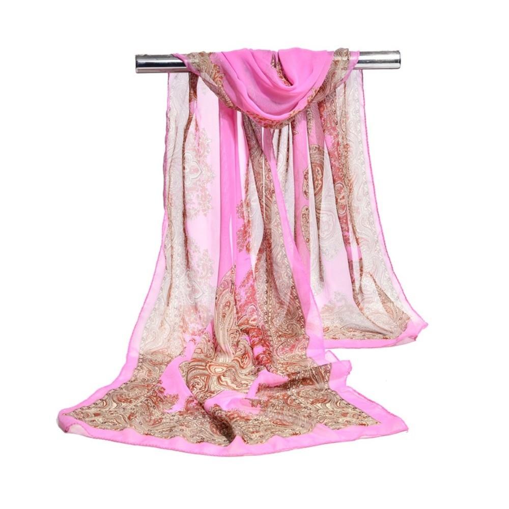 160*50cm Long Wrap Shawl Sunscreen Beach Gauze Scarf Elegant Chiffon Scarf for Women