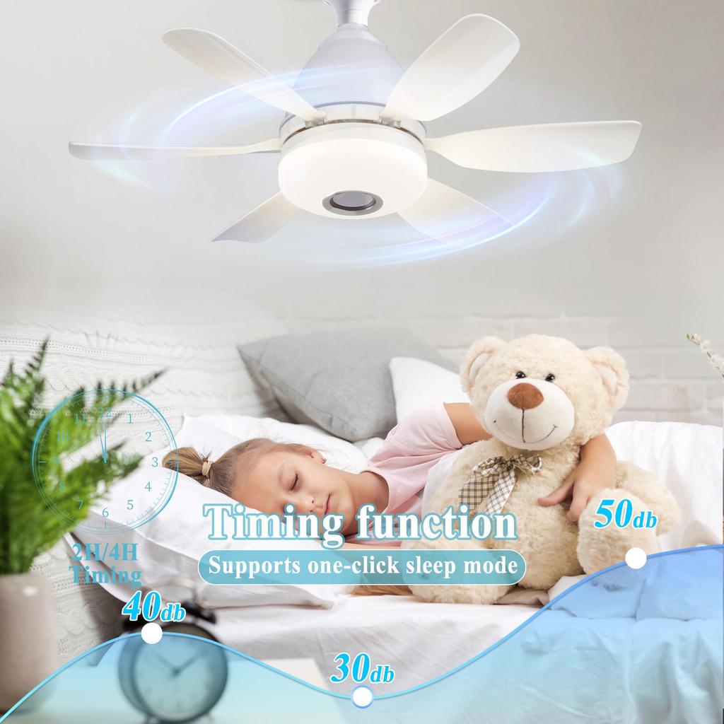 RGB LED Ceiling Fan Light - Modern Fan with Adjustable Lighting for Living Room or Bedroom