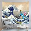 Japanese Ocean Wave Tapestry Asian Anime Tapestry Great Wave Kanagawa Tapestry Art Home Living Room Bedroom Decor Tapestries