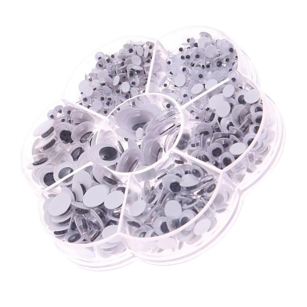 Eyes Crafts Adhesive Black White Wiggle Eyes Plastic Set for DIY Kids Accessories and Doll Making