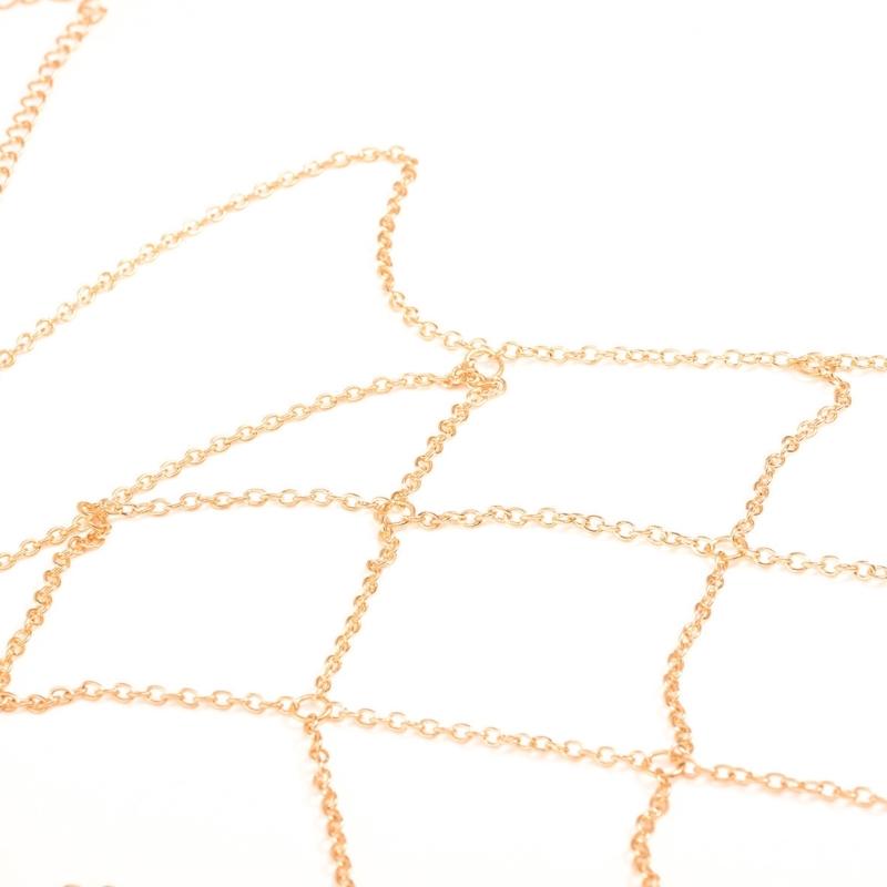 Mesh Body Chain Handmade Chest Chain Sexy Beach Bikini Bra Chain Harness Belt Body Accessories for Women and Girls