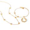 18K Gold Plated Stainless Steel Inlaid Zircon Necklace, High-end Bracelet, Ring, Light Luxury Titanium Steel Jewelry