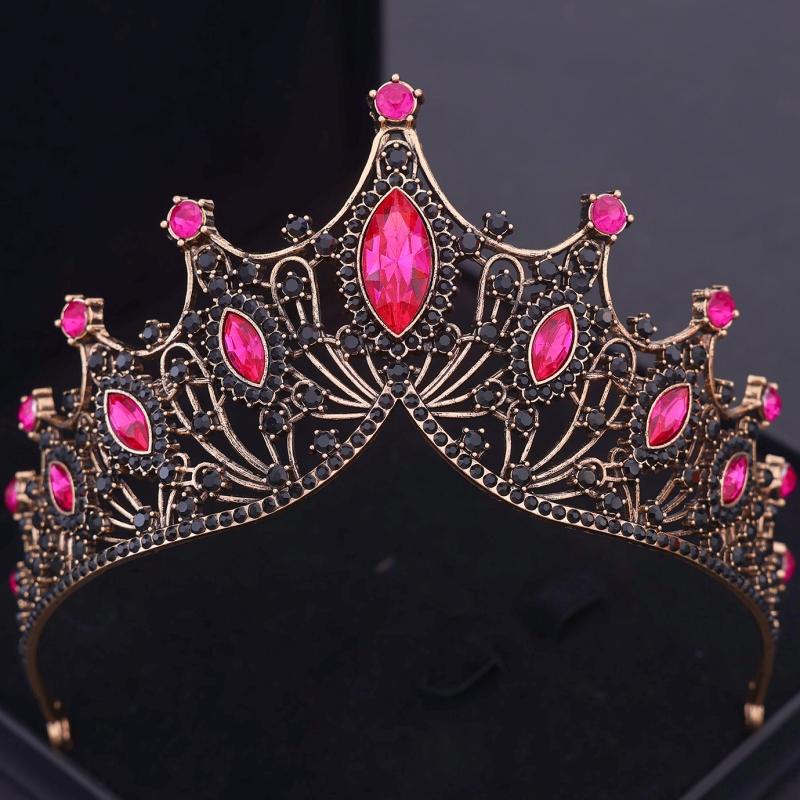 Baroque Crystal Crown Tiara for Women Bride Vintage Rhinestone Prom Diadem Bridal Wedding Hair Accessories Jewelry Crown Tiara