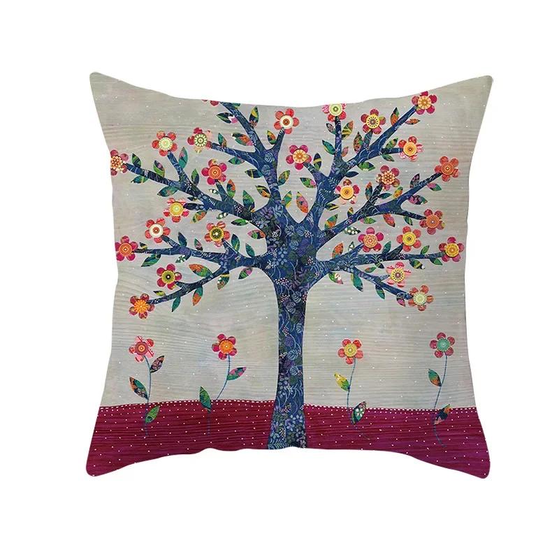 Kissenbezug Kissenbezug Cartoon Blume Baum Gedruckt Sofakissen Büro S Polyester Heimdekor Kissenbezüge