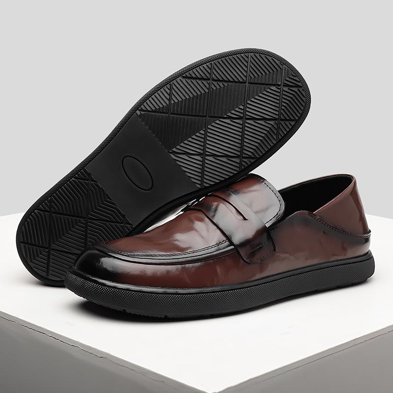 Solid Color Business Casual Shoes for Men Spring Autumn Fashion Leather Shoes Male Soft Sole New Designer Loafers Man