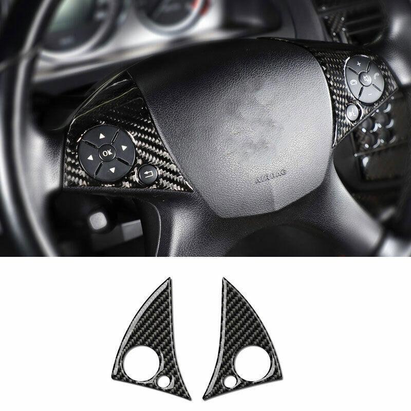 For Benz C-Class W204 2007-10 Real Carbon Fiber Front Steering Wheel Frame Cover